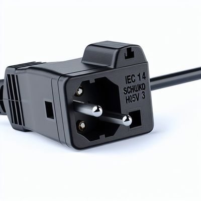 IEC C14 a Schuko Cable de adaptador de alimentación femenino 10A 250V H05VV-F 3G