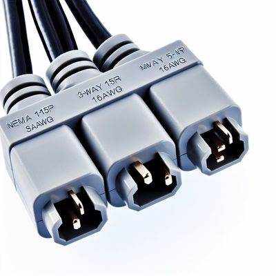 NEMA 5-15P a 3-Way 5-15R Divididor de energía SJTW 16AWG