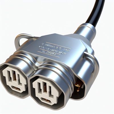 NEMA 5-15P a 3-Way 5-15R Divididor de energía SJTW 16AWG