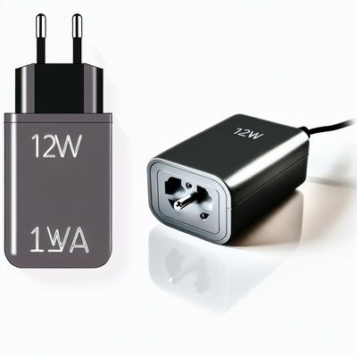 Adaptador de corriente CC de la UE de 12 W 1 A, convertidor de CA a CC de 12 V 1 A