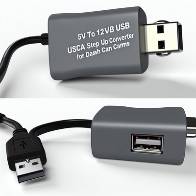 Adaptador de corriente elevador USB de 5V con toma de encendedor de cigarrillos para dispositivos de vehículos