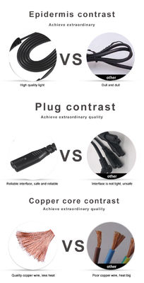 Cable de alimentación IEC 320 C7 a C8 10A 250V 18AWG para electrónica