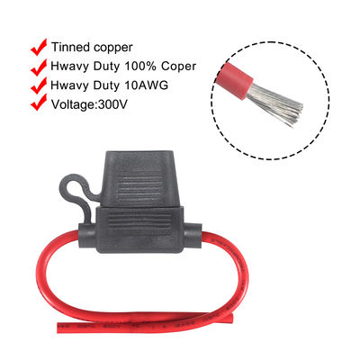 10AWG Cable de extensión solar con soporte de fusible 10A-30A