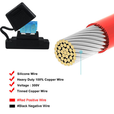 Portafusibles en línea de cuchilla de 20A con cable de calibre 12 AWG para automoción