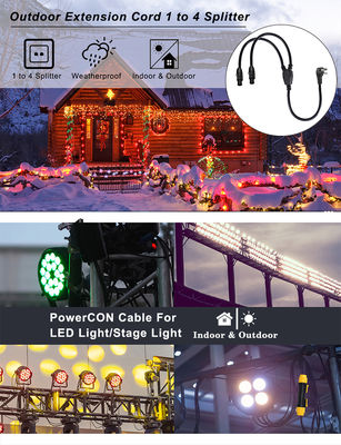 Cable divisor en Y de 14AWG NEMA 5-15P a Dual PowerCON