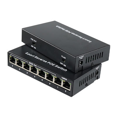 Switch PoE inverso de 8 puertos con salida de 12 V CC para cámaras IP
