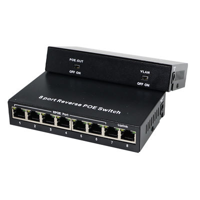 Switch PoE inverso de 8 puertos con salida de 12 V CC para cámaras IP