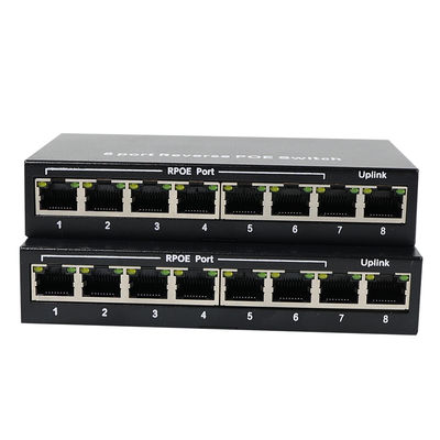 Switch PoE inverso de 8 puertos con salida de 12 V CC para cámaras IP