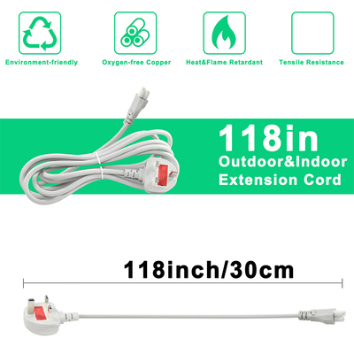Cable gris de Reino Unido a C5 Cordón de alimentación 1.5M Cable de hojas de trébol de 3 puntas 250V 2.5A