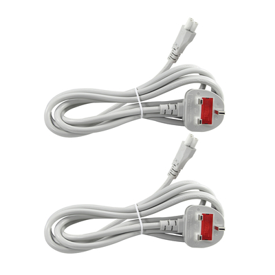 Cable gris de Reino Unido a C5 Cordón de alimentación 1.5M Cable de hojas de trébol de 3 puntas 250V 2.5A