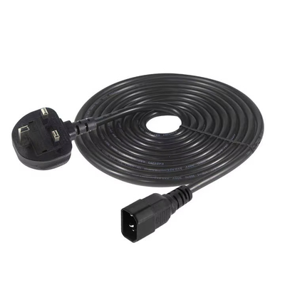Cable de alimentación con enchufe británico con bloqueo a IEC C14 de 1.8M 10A 250V