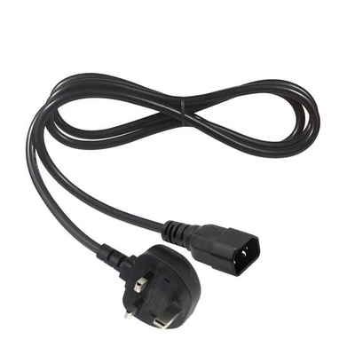 Cable de alimentación con enchufe británico con bloqueo a IEC C14 de 1.8M 10A 250V