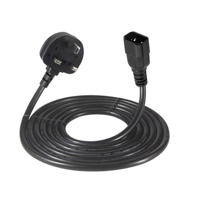 Cable de alimentación con enchufe británico con bloqueo a IEC C14 de 1.8M 10A 250V