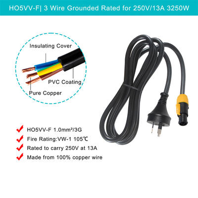 Cable de alimentación UK a C13 10A 250V para computadoras y monitores