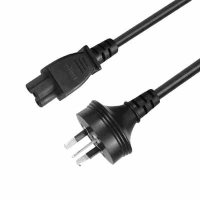Cable de alimentación AU a IEC C5 de 3 núcleos de 1,8 m, 240 V, 2,5 A, conector australiano de 3 clavijas, tipo trébol, para adaptador de portátil y proyector