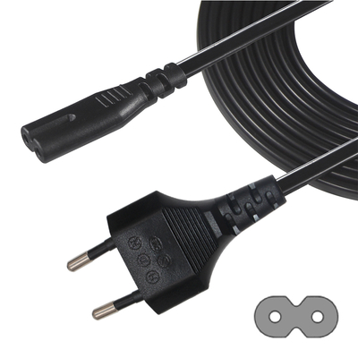 Cable de alimentación EU de 2 pines a C7 2.5A 250V para electrónica