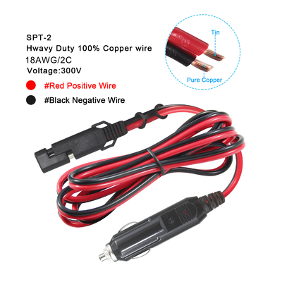 Cable de 12V SAE a encendedor de cigarrillos de coche con fusible de 15A