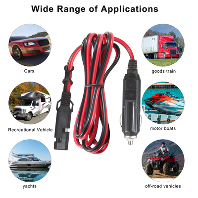 Cable de 12V SAE a encendedor de cigarrillos de coche con fusible de 15A