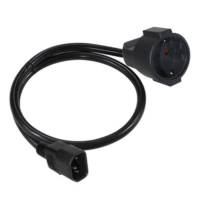 Cable adaptador IEC C14 a Schuko H05VV-F 3G1.0mm² aprobado por VDE CE