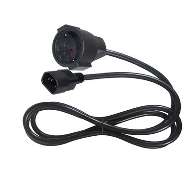 Cable adaptador IEC C14 a Schuko H05VV-F 3G1.0mm² aprobado por VDE CE