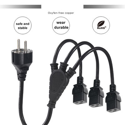 Cable divisor de alimentación CEE 7/7 a Triple C19 para racks de servidores
