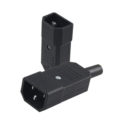 C14 a C5 adaptador de alimentación ABS negro convertidor de enchufe
