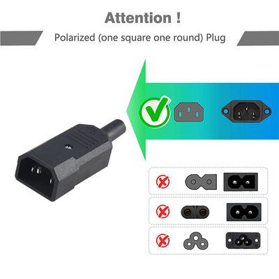 C14 a C5 adaptador de alimentación ABS negro convertidor de enchufe
