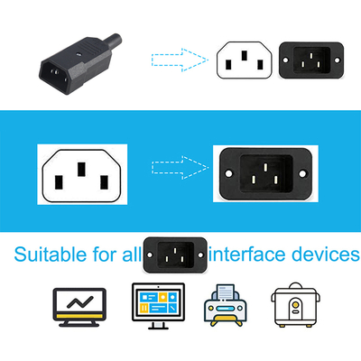 C14 a C5 adaptador de alimentación ABS negro convertidor de enchufe