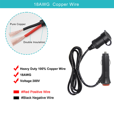 16AWG 15A Heavy Duty Cigarette Lighter Extension Cord for Truck RV