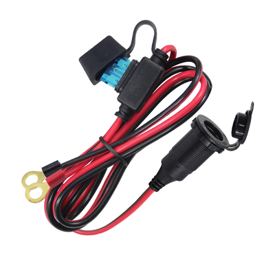 12V 24V Automotive Cigarette Lighter Socket to Tinned Wire with Fuse