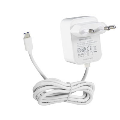 Adaptador de corriente USB-C de 12V 1A para la UE con cable de 1m