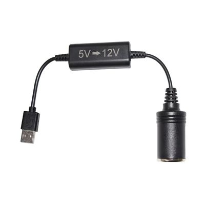 Adaptador USB de 5V a 12V Cable de conversión de paso con encendedor de cigarrillos Conector de conexión de refuerzo para DVR de automóviles GPS Router de cámara de ventilador LED