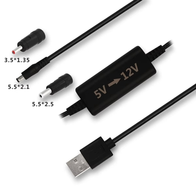 Cable de conversión de USB a 9V DC Cordón de suministro de energía USB de 5V a 9V Cable de aumento de voltaje para routers de altavoces Modem de cámara