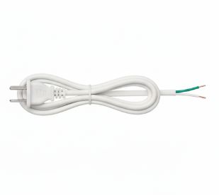 Cable de alimentación NEMA 1-15P con extremos de cable pelados, cable de extensión de CA de 2 clavijas para fabricantes de lámparas de escritorio, ventiladores, radios, talleres de reparación