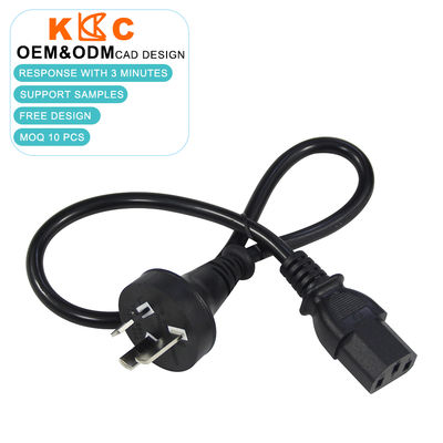 3 pines de conexión a cable de alimentación C13 1.8m Negro Certificado SAA