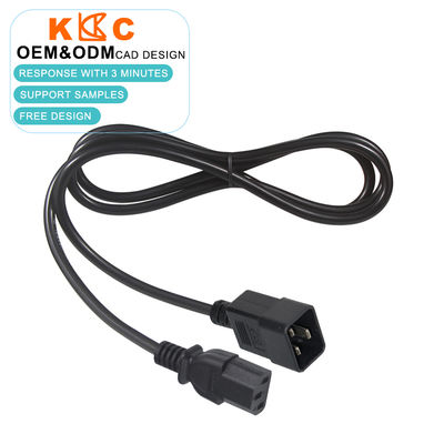 Cable de extensión de alimentación IEC 320 C13 a C20 14 AWG para racks de servidores y PDUs de alta densidad Cable puente de alimentación negro 15 amperios 250V