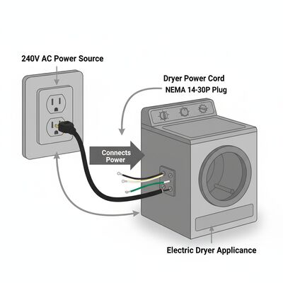 Cable corto tipo pigtail de 0.5m con terminales de anillo, 3 núcleos 6AWG 50A 125/250V NEMA 14-50P, con enchufe moldeado y alivio de tensión reforzado