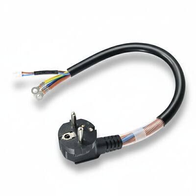 EU Standard Schuko CEE 7/7 Plug with Integrated Thermistor H05VV-F 3G1.5mm² 3-Core Bare End Wire Power Cable Assembly