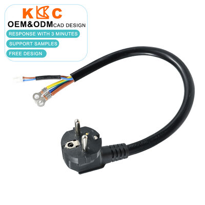 EU Standard Schuko CEE 7/7 Plug with Integrated Thermistor H05VV-F 3G1.5mm² 3-Core Bare End Wire Power Cable Assembly