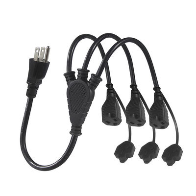 Divisor de cable de extensión NEMA 5-15P de 1 a 3 salidas 16/3 AWG