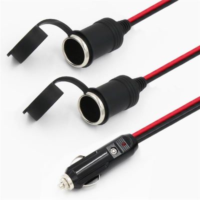 RoHS 24V 2468 18AWG con 2 en 1 Cable de encendedor de cigarrillos para automóviles macho a conector femenino