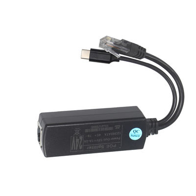 IEEE802.3af RJ45 TYPE-C Cable 12v 24v 48v POE Divididor de energía por encima del adaptador Ethernet