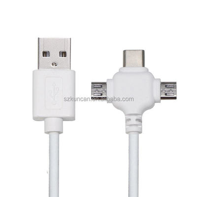 0.5m USB 2.0 de carga rápida Cable de datos USB 3 en 1 Cable de carga USB