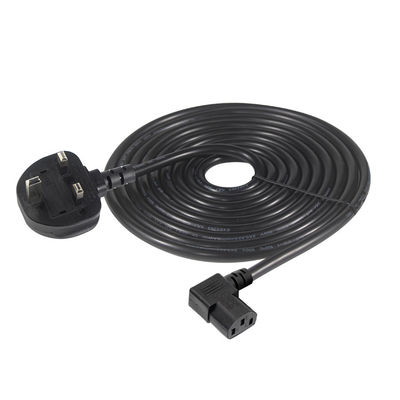 5m Cplug Reducer B Uk Plug To Iec 90 grados C13 Cordón de alimentación con conductor de cobre puro