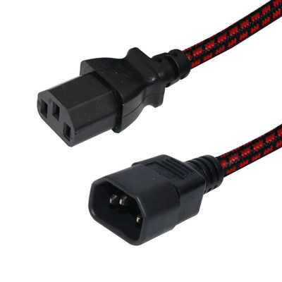 VDE Certificado 3Ft IEC C13 a C14 Cables de extensión de macho a hembra para PC de escritorio UPS