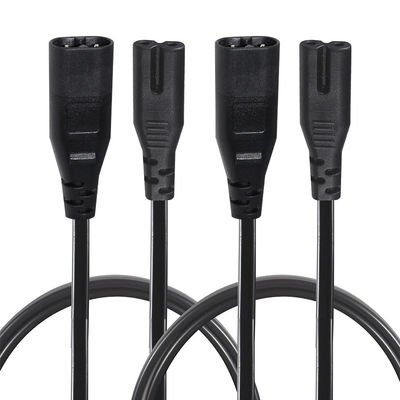 2M Iec320 Cable de extensión de cable de alimentación de cable negro expuesto Ac C7 a la figura 8 C8