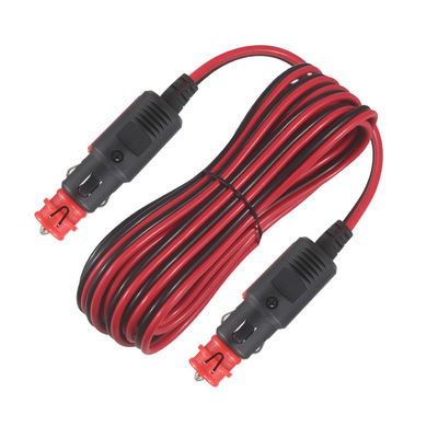 Cordón de extensión de encendedor de cigarrillos de doble varón 12V/24V de uso pesado para automóviles, casas rodantes, uso al aire libre - 3FT/5FT Universal impermeable