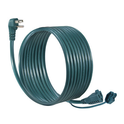 Cable de extensión para exteriores de 90 grados con enchufe plano NEMA5-15P a 5-15R, 3 clavijas macho a hembra
