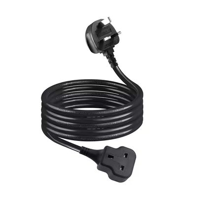 Cable de extensión de corriente macho a hembra con enchufe de 3 clavijas del Reino Unido - Cable de alimentación estándar británico para uso en extensión en el hogar, la oficina y la electrónica