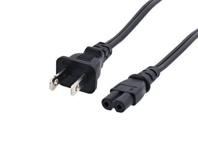 10 FT Cable de alimentación estándar para portátil C7 sin conector polarizado para equipos de oficina